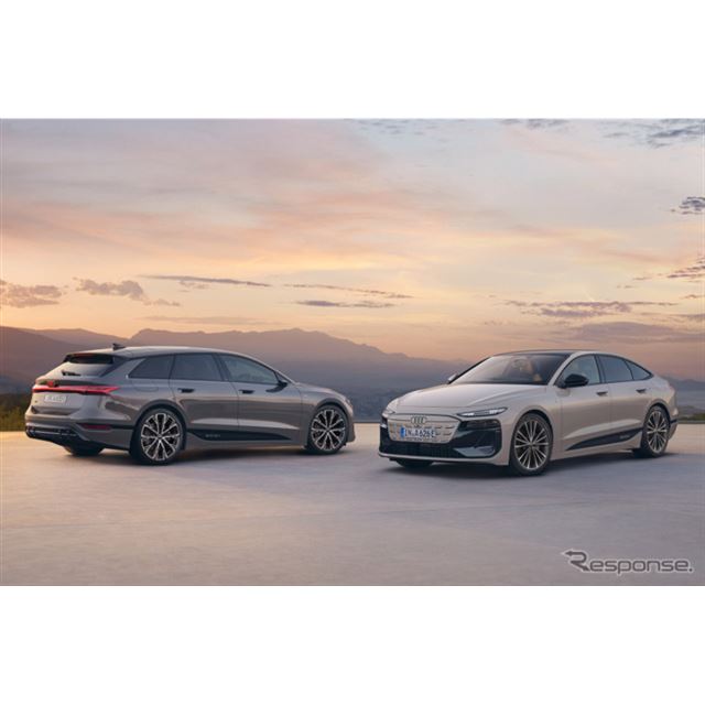 アウディジャパンは24日、プレミアムアッパーミッドサイズの電気自動車『A6 e-tron』シリーズを全国126店舗...