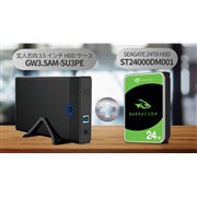 24TB 3.5�C���`HDD���Z�b�g�ɂ����O�t��HDD����L�b�g�uGW3.5AM/ST24DM-KIT�v