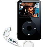 APPLE iPod Video 30GB �u���b�N [MA446LLA] + iPod�pFM�g�����X�~�b�^ [BI-MIFM/WH](���t�@�r�b�V���i)