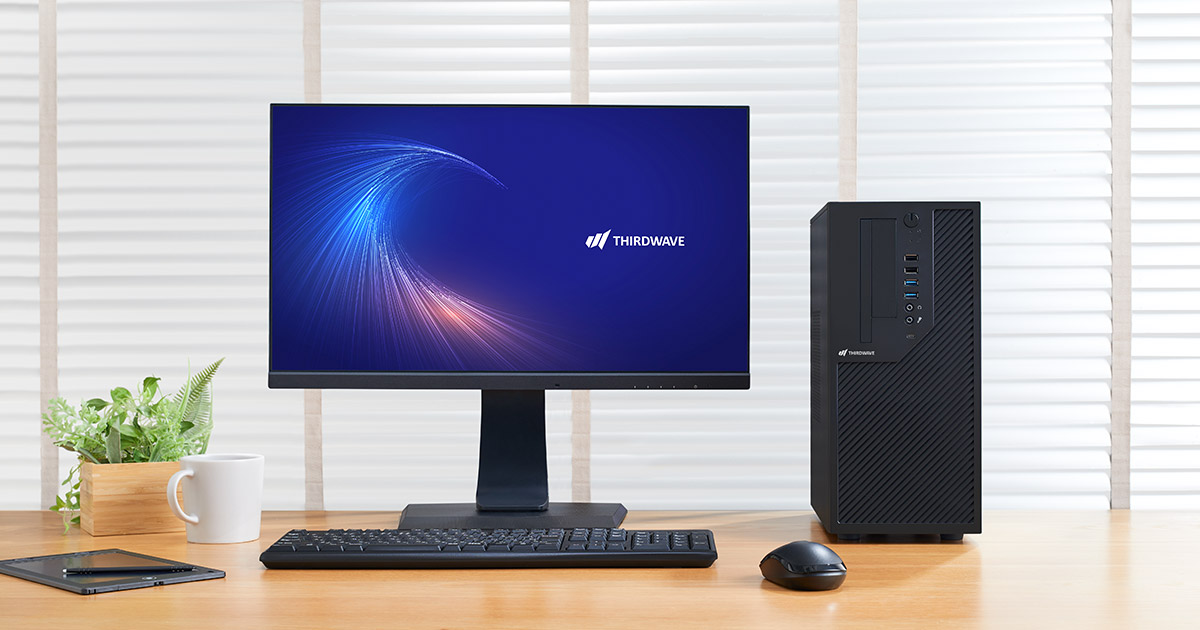 THIRDWAVE タワー型デスクトップPC ブラック コスパ重視GPU搭載PC