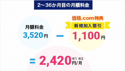 2〜36か月目の月額料金