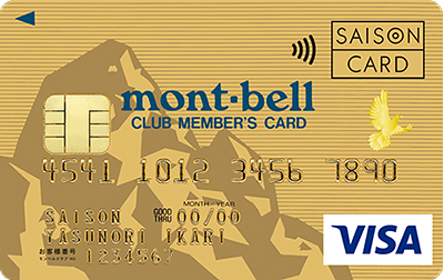 mont-bell CLUB MEMBER'S�S�[���h�J�[�h�Z�]��