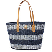 �g���[�o�[�` metallic STRAW STRIPE TOTE