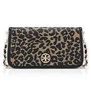 �g���[�o�[�` adalyn LEOPARD RAFFIA CLUTCH