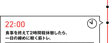 22:00 �H�����I����2���Ԓ��x�e������A����̒��߂Ɍy���؃g���B
