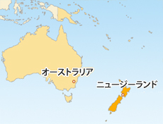NZドル(NZD)地図