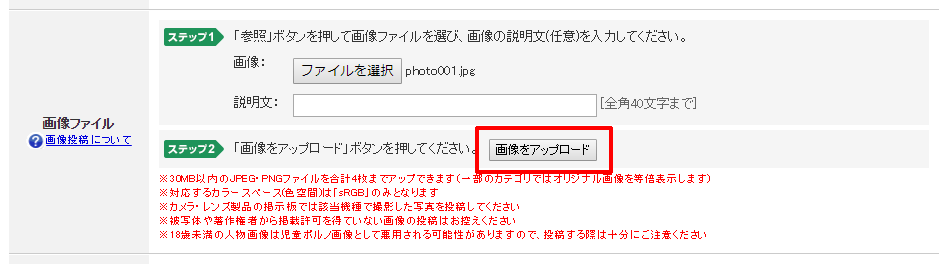 画像投稿