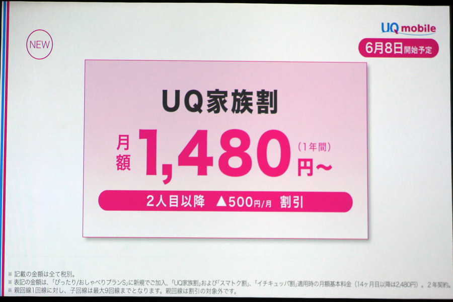 Uq Mobile 2回線目以降を毎月500円割り引く Uq 家族割 を発表 価格 Comマガジン