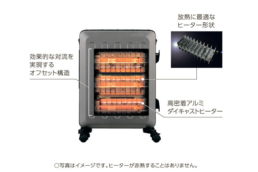 メーカー直売】 ）【暖房器具】DHS-1519-KH オイルレスヒーター（10畳 
