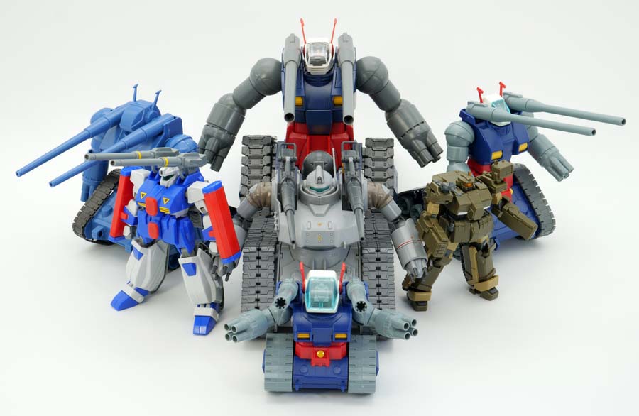 HGUC ガンダム、ガンキャノン、ガンタンク