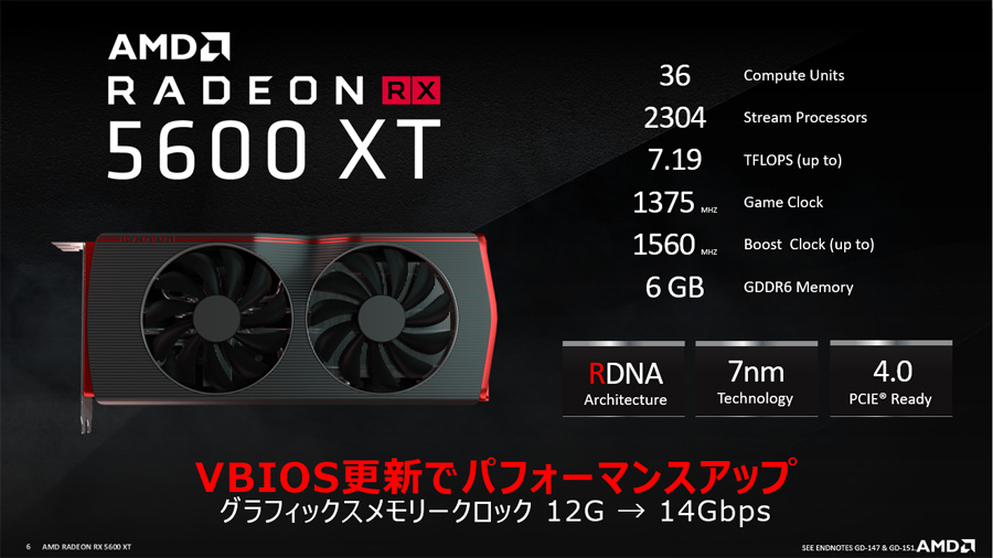 玄人志向 AMD RADEON RX5600XT 本体のみ  VBIOS更新