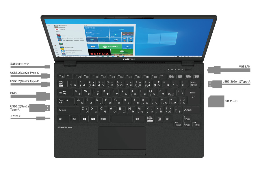 Win11\u0026Office2021　富士通の薄型・軽量ノートPC UH55/T