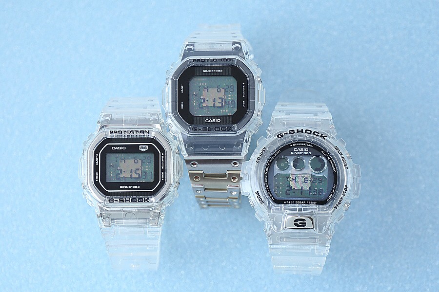 G-SHOCKの回路基板が丸見え！ 40周年記念「CLEAR REMIX」7作全部見せ 