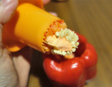 刺して抜くだけ ピーマンのヘタ 種がスッポリ取れる 価格 Comマガジン