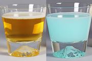 飲み物で色が自在に変化する「富士山グラス」が美しすぎる