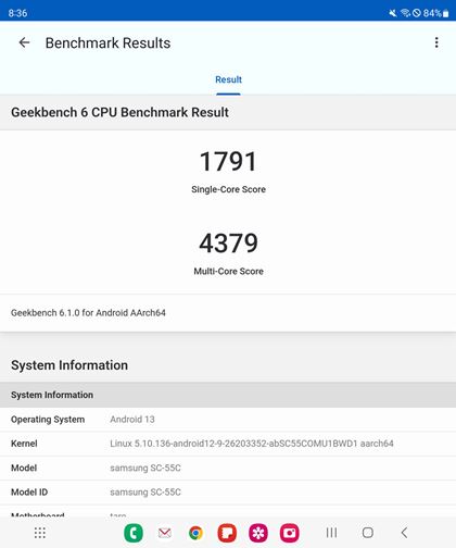 uFold4v́uGeekbench 6vSingle-Core Score1791AMulti-Core Score4379