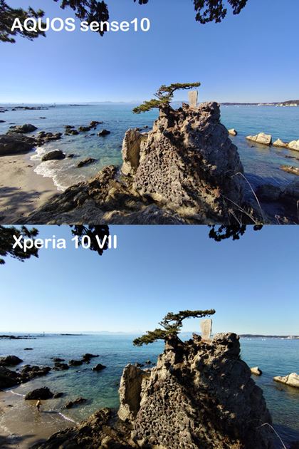 �~�̊C���B�e�A���́uAQUOS sense10�v�̂ق�������̈�ۂɋ߂��B�\�}�l���̃m�C�Y��掿�̗���͗��@�Ƃ��~�b�h�����W����