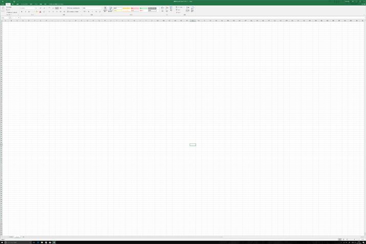 XP[O100ɐݒ肵AExcel𗧂グƁABJE105s܂ŕ\ł