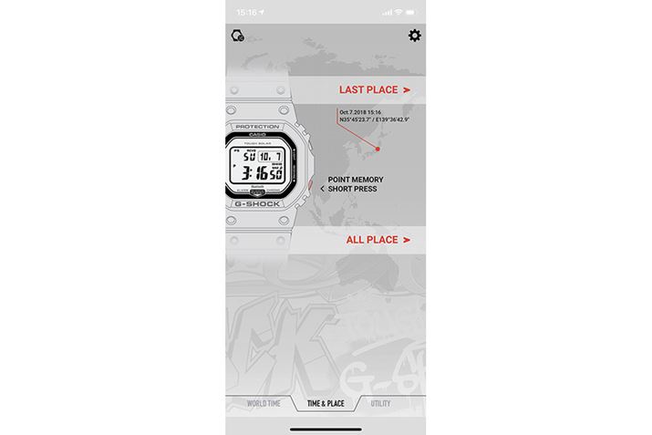 uG-SHOCK Connectedv́uTIME&PLACEvy[W