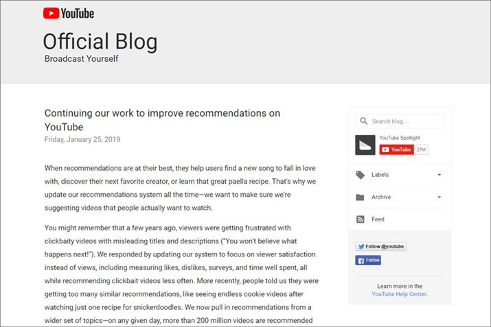 YouTube�́g�������߁h�̃A���S���Y����ύX��