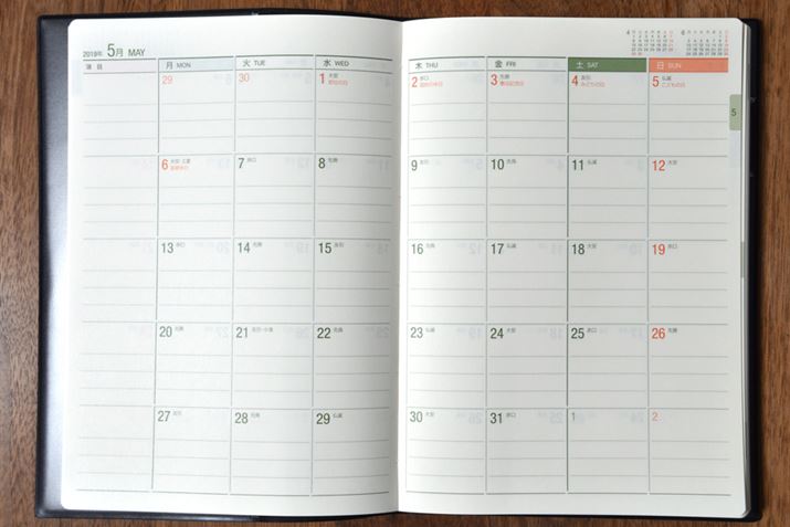 ���ԃu���b�N�̃y�[�W�B1���̃X�y�[�X��4��������Ă��܂�