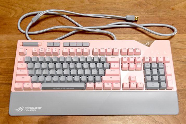 ROG STRIX FLARE PNK LTDBsÑL[ƁAO[̃L[̃RgXgLCł