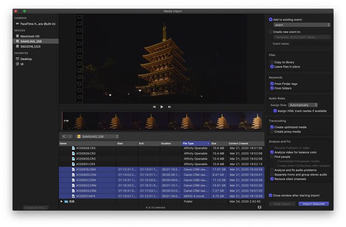 vOCCXg[RAW̃t@CuFinal Cut Pro Xvœǂݍ݉\ɂȂ܂