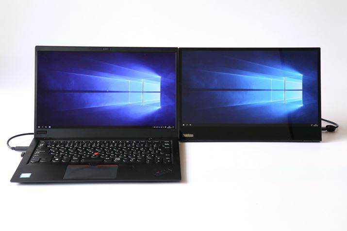 14^̃fBXvCuThinkPad X1 CarbonvƂ̑gݍ킹BZbg̏iƎvقǃ}b`ĂBōPxɂThinkVision M14t̂ق邩߁A邳킹邽߂ɏÂĂ