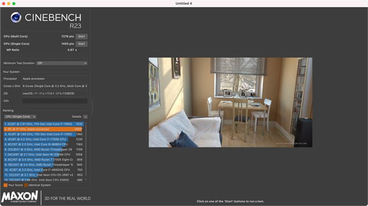 CINEBENCH R23̌ʁBx`}[NACA_v^[ڑԂŎ{Ă