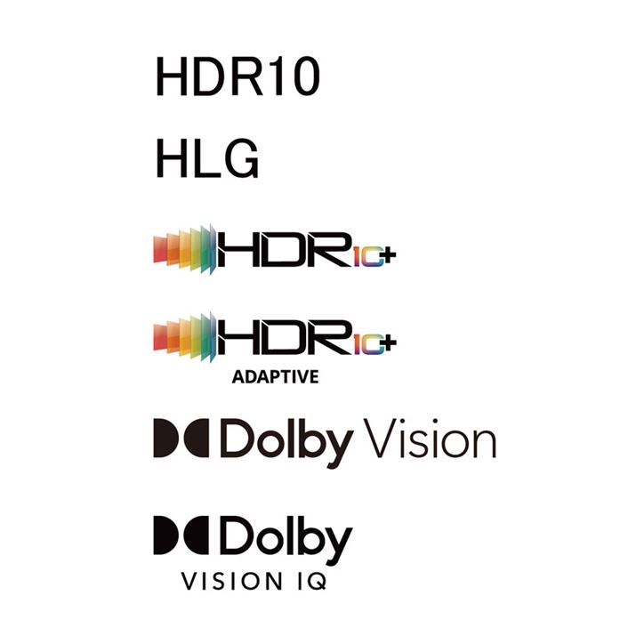 OfƂAuHDR10vuHLGvuHDR10+vuDolby VisionvuHDR10+ ADAPTIVEvuDolby Vision IQv6HDRtH[}bgɑΉ