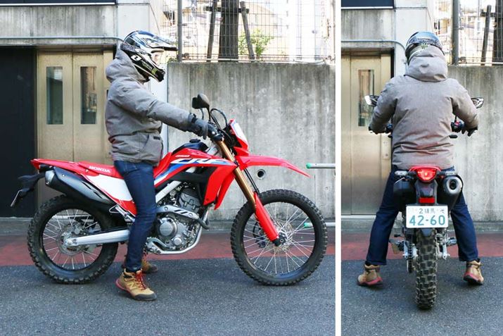 g175cm̕M҂܂ƁA̝dw܂łƐڒnBZԁuCRF250 RALLYsvV[giĂ̂ŁAtCRF250LŝقBV[g880mmƍ߂AאgŎx₷Ƃĕs͂܂ȂAȂIt[hłSđꂻ