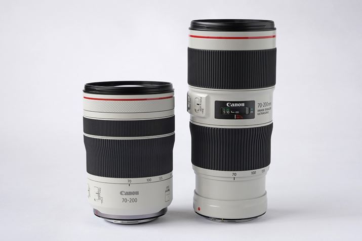 RF70-200mm F4 L IS USM͖83.5iőaj×119.0iSAY[jmmŖ695gAEEF70-200mm F4L IS II USM80iőaj×176iSjmmŖ780gBRF70-200mm F4 L IS USM͑SEF70-200mm F4L IS II USM57mmZȂĂ