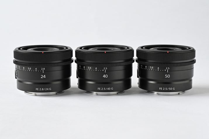 FE 24mm F2.8 GAFE 40mm F2.5 GAFE 50mm F2.5 GB3{ƂTCYiőa68×45j̏ȋ̗pĂ܂BtB^[a49mmŋʁBtH[JXOi胊OAXCb`ނȂǂ̃fUCȂ̂ŁAï󎚂œ_̍ȂǂȂƈႢ킩Ȃ炢ł