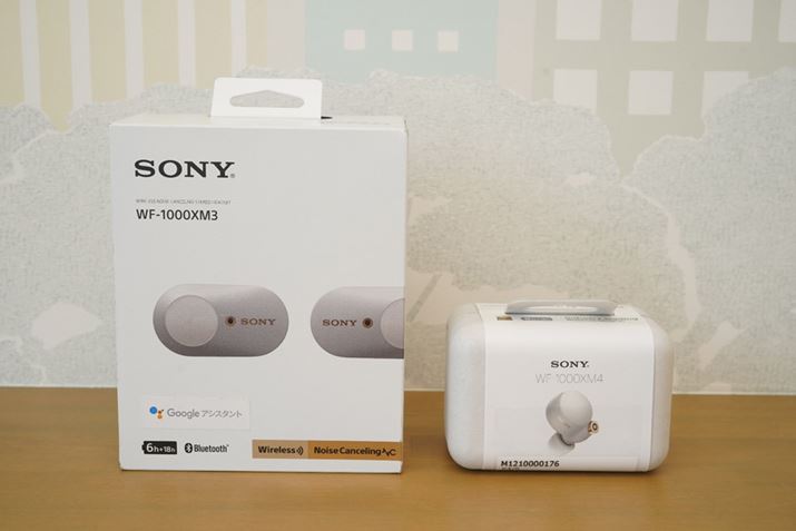 ́uWF-1000XM4v́uWF-1000XM3vƔׂăpbP[W^Ă