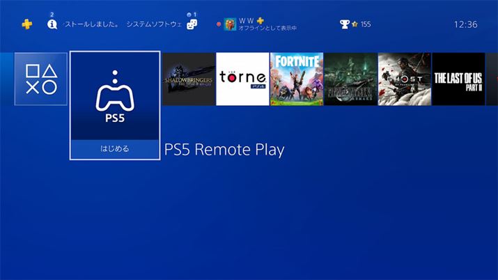 ɁAPS4̃z[ʂɂuPS5 Remote PlayvƂAvN܂