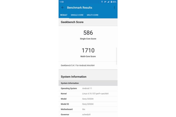 GeekbencȟʁBVORA586A}`RA1,710ƂȂBuXperia 10 IIvɔׂ2{߂XRAAbvƂȂĂ