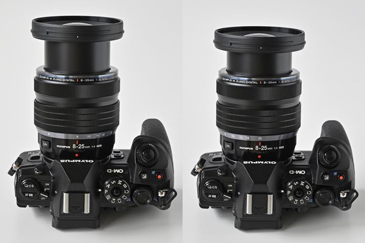 M.ZUIKO PROV[YƂď߂Ē@\̗pBLp[i摜j̑S͖114mmŁA][͖107mmi摜EjBJoɍłẐ͏œ_18mmOŖ104mmɂȂ܂