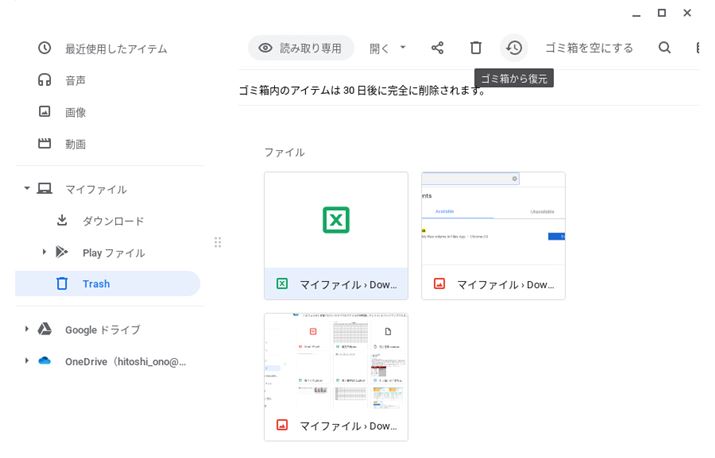 ^pł́uTrashiݔjv\ƂBɂA30ȓł΍폜t@Cɖ߂
