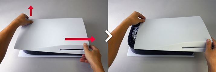 PS5͕KdItɂAׂẴP[u𔲂ĂB܂́APS5̃Jo[OAfBXN݌OEɂ悤PS5ݒuBJo[̍㕔łŎグȂAEŃJo[EEɃXChƁAO