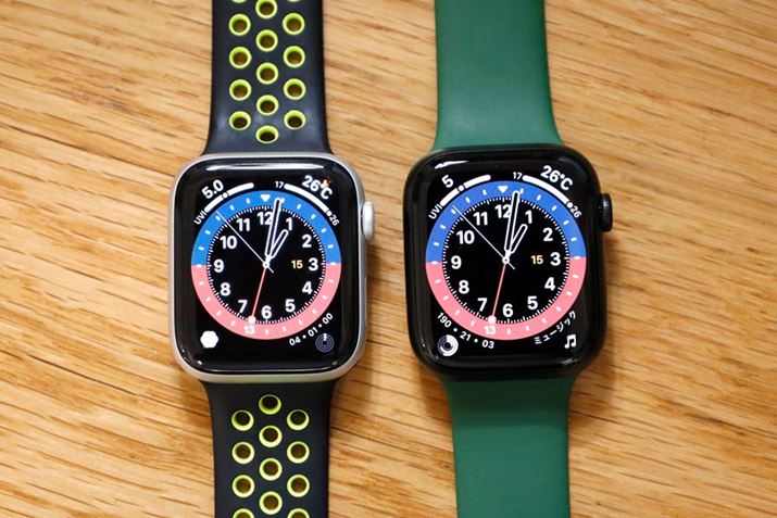 Apple Watch Series 6AEApple Watch Series 7BP[X̑傫͂قƂǕςĂȂAՂ̕傫ȂČ₷AbvĂ
