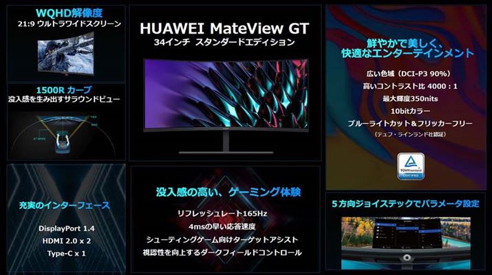 uHUAWEI MateView GT 34C` X^_[hGfBVv̎ȓ
