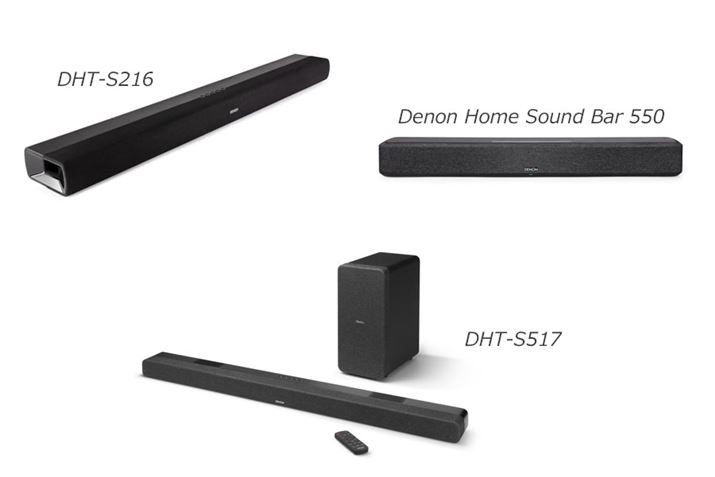 gRTEho[h1ڂDHT-S216́A@\KvŒɗ}Ȃ特NIeB߂Gg[fB2ڂDenon Home Sound Bar 550́AAgXDTS:XAlbg[NɑΉA@\ƍ𗼗nCO[hfBčDHT-S517́AAgXɑΉsAȉ˂l߂̂ɑSU肵@ƂʒuÂ