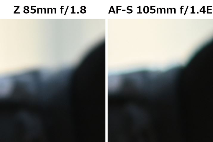 uAF-S NIKKOR 105mm f/1.4E EDv́APx̂镔Ń{P̗֊sɐFtBuNIKKOR Z 85mm f/1.8 Sv͂悭}Ă