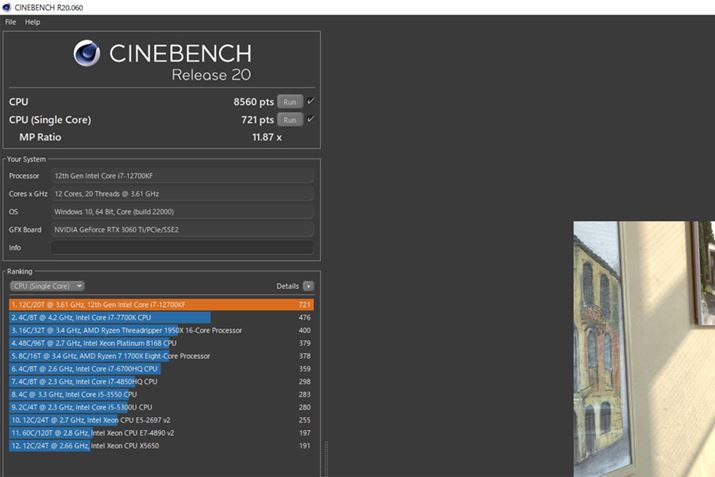 CINEBENCH R20̌ʁBCPU8000I[o[ƔɍXRAL^