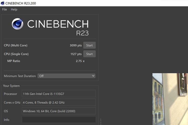 _OxCPU\𑪒肷x`}[NvOuCINEBENCH R23v̌ʂ́ACPUiMulti Coreju3099vACPUiSingle Coreju1127vBt@XdlȂu11CeCore i5-1135G7vZbT[v̍ptH[}XƔłĂ