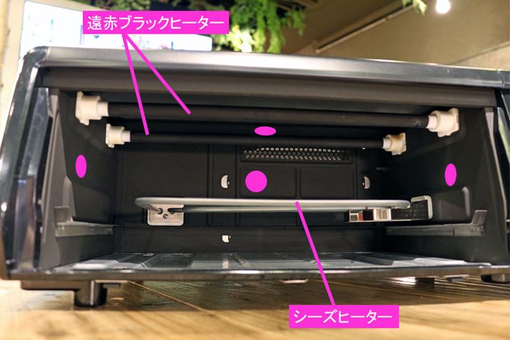 ㉺ɓڂꂽq[^[ŉM܂Bq[^[̓V[Yq[^[łAq[^[ɂ͉ԃubNq[^[̗pBɁAɓ4ʁi̖ʁj̓Z~bNYR[gŉHĂ̂ŁAԌʂŐHނ̓pbƏĂオ܂