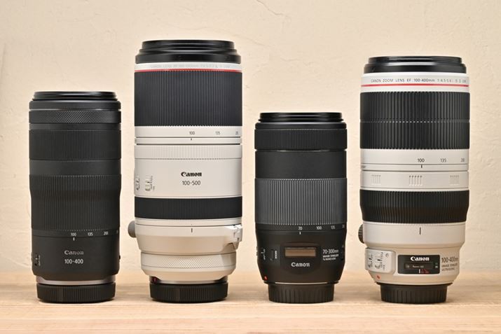 uRF100-400mm F5.6-8 IS USMvAuRF100-500mm F4.5-7.1 L IS USMvAuEF70-300mm F4-5.6 IS II USMvAuEF100-400mm F4.5-5.6L IS II USMvBuRF100-400mm F5.6-8 IS USMv́uEF70-300mm F4-5.6 IS II USMvɋ߂TCYŁAyɂȂĂ