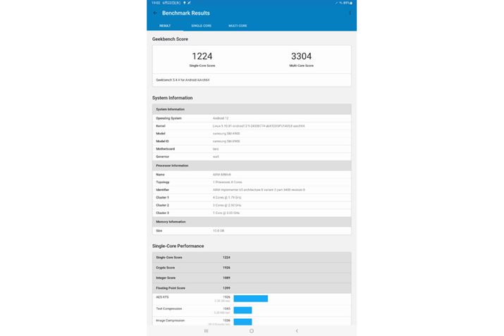 uGeekbench 5.4.4vMulti-Core Score3304