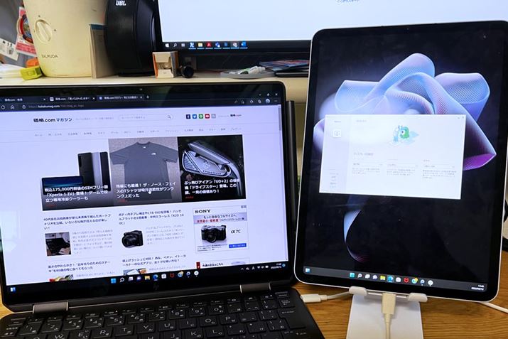 uDuet DisplayvgāAiPadOfBXvCĂ݂BiPadɂAvCXg[ȂĂ͂ȂȂA}`fBXvCyɍ\zł