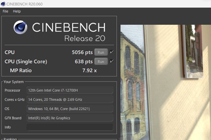 CPU\𑪒肷uCINEBENCH R20v̌